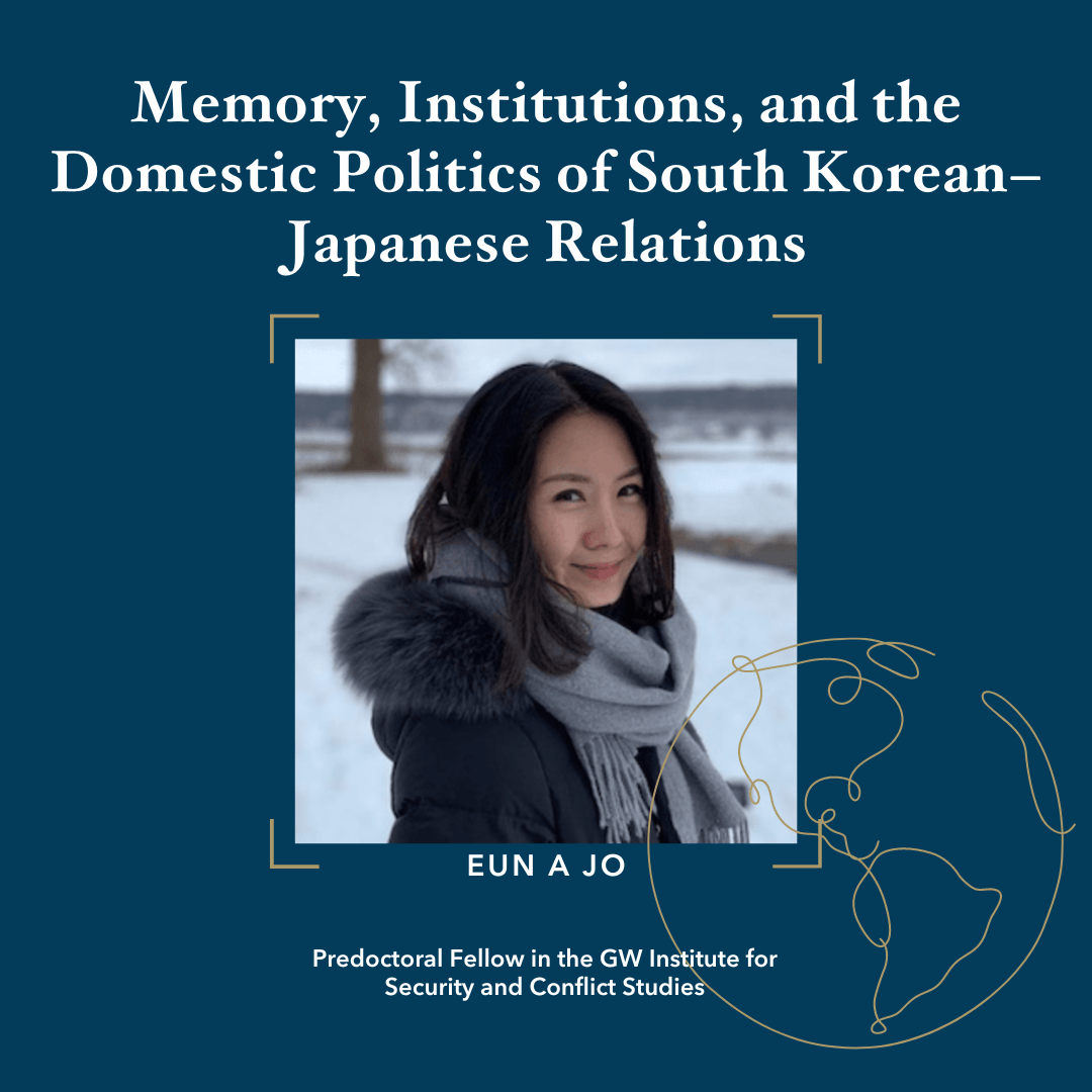 Memory, Institutions, and the Domestic Politics of South Korean–Japanese Relations by Eun A Jo. Headshot on blue background