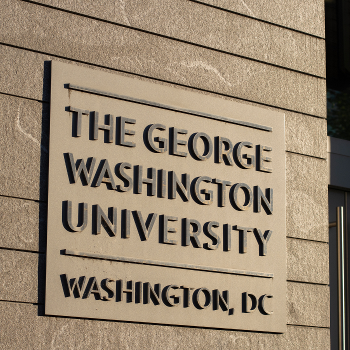 The George Washington University placard 